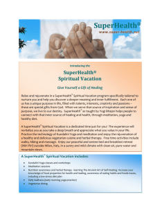 SuperHealth® Spiritual Vacation