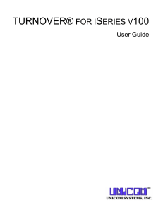 TURNOVER® for iSeries v100 User Guide - I Think