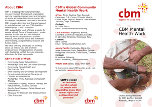 CBM Mental Health Work