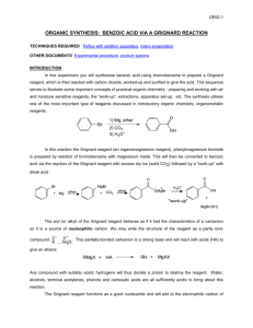 organic synthesis: benzoic acid via a grignard reaction