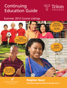 Continuing Education Guide Summer 2012 Course
