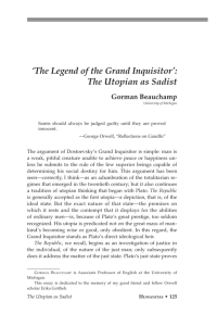 'The Legend of the Grand Inquisitor': The Utopian as Sadist