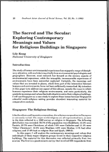 The Sacred and The Secular: Exploring Contemporary Meanings