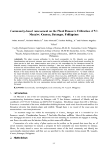 Community-based Assessment on the Plant Resource