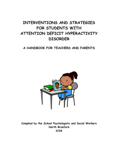 Intervention and Strategies for Students with Attention Deficit