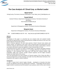The Case Analysis of L'Oreal Corp. as Market Leader