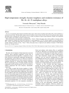 High temperature strength, fracture toughness and oxidation