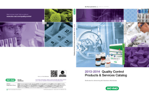 2013-2014 Quality Control Products & Services Catalog