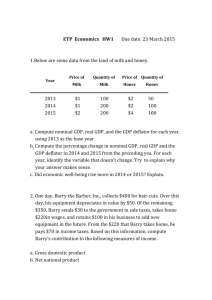 Page 1 ETP Economics HW1 Due date: 23 March 2015 1.Below are