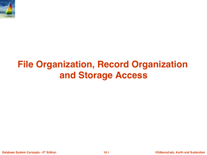 File Organization, Record Organization and Storage Access
