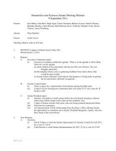 Humanities and Sciences Senate Meeting Minutes 9 September 2011