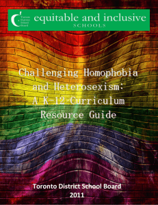 Challenging Homophobia and Heterosexism: A K