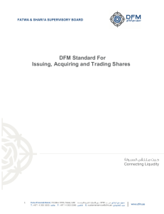 DFM Standard For Issuing, Acquiring and Trading Shares