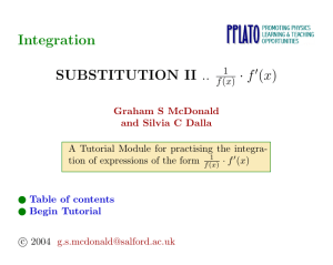 Integration By Substitution 2
