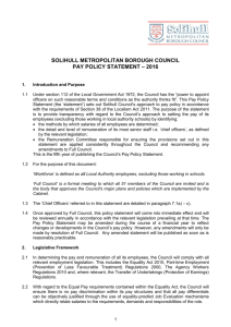 Pay Policy Statement - Solihull Metropolitan Borough Council