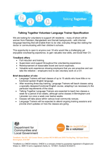 Talking Together Volunteer Language Trainer Specification