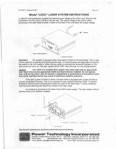 Model "LDCU" Laser System Instructions