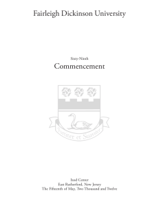 Commencement Program - Fairleigh Dickinson University