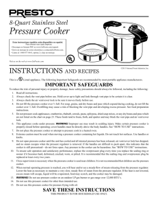 8-Quart Stainless Steel Pressure Cooker