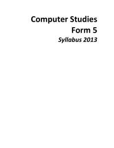 Computer Studies Form 5
