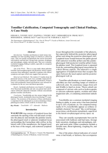 Tonsillar Calcification, Computed Tomography and Clinical Findings