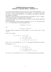 G12MAN Mathematical Analysis Solutions to Question Sheet 1