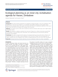 Ecological planning as an inner-city revitalisation agenda for Harare