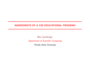 INGREDIENTS OF A CSE EDUCATIONAL PROGRAM Max