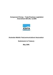 Component Pricing – Trade Practices Legislation