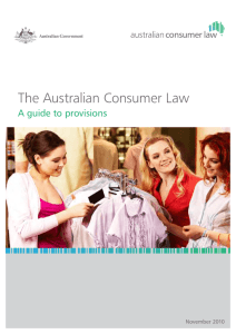 The Australian Consumer Law: a guide to provisions