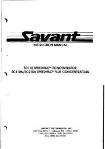 SC110A SpeedVac+ Concentrator Manual