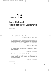 Cross-Cultural Approaches to Leadership