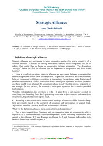 Strategic Alliances - Economia Aziendale Online