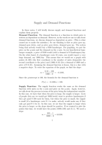 Supply and Demand Functions