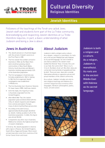 Jewish Identities - La Trobe University