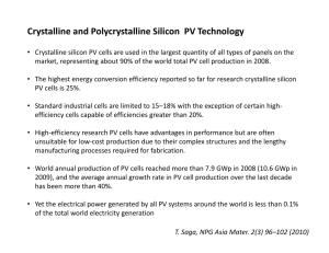 Crystalline and Polycrystalline Silicon PV Technology