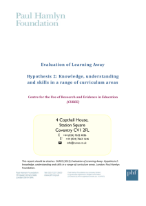 Hypothesis 2: Knowledge understanding and skills