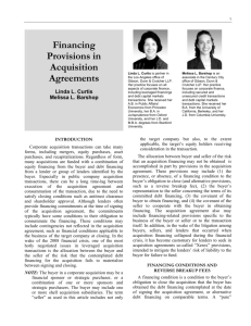 Financing Provisions in Acquisition Agreements