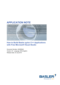 How to Build Basler pylon C++ Applications with Free