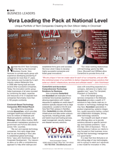 Vora Leading the Pack at National Level