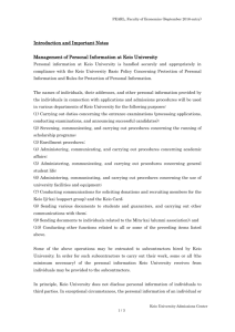 Introduction and Important Notes Management of Personal
