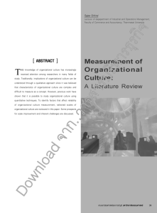 Measurement of Organizational Culture: [ ABSTRACT ]