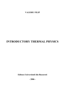 introductory thermal physics - Facultatea de Fizică din Bucureşti