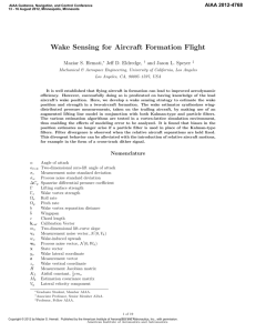 Wake Sensing for Aircraft Formation Flight