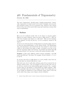 #8: Fundamentals of Trigonometry