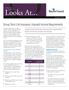 Group Term Life Insurance: Imputed Income