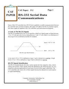 CAT PAPER RS-232 Serial Data Communications