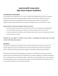 Lawrenceville Corporation Sign Grant Program Guidelines