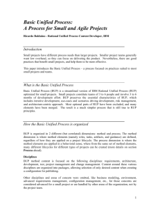 Basic Unified Process: A Process for Small and Agile Projects