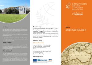 MA in Black Sea Studies brochure - IHU